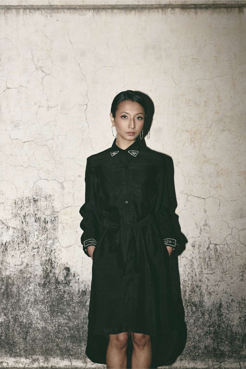 Black Canvas Shirt Dress