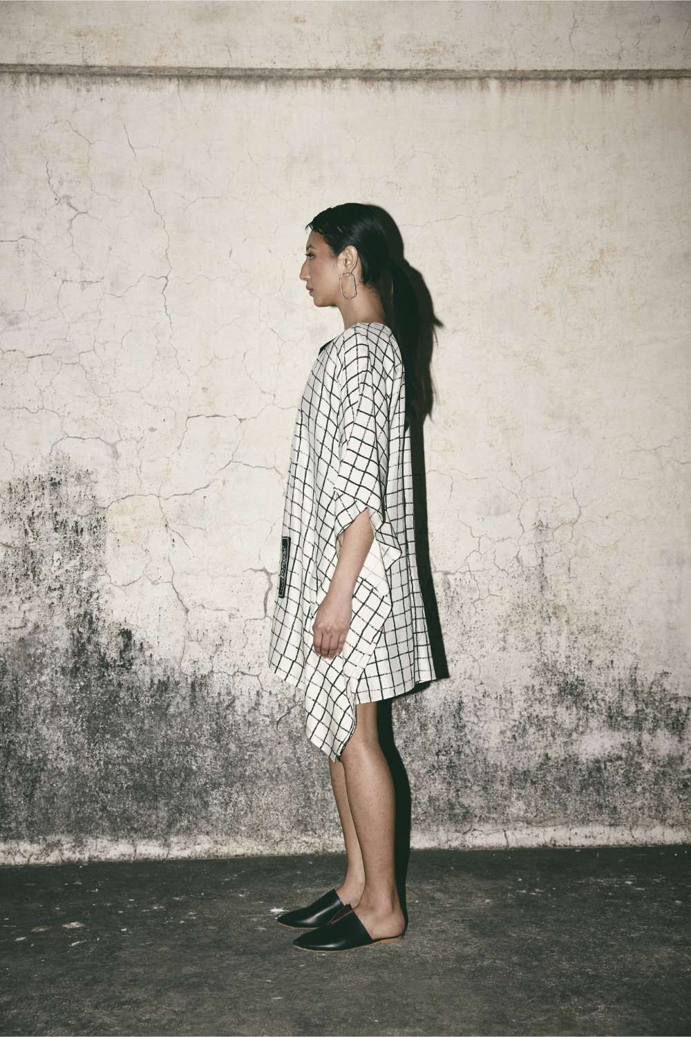 Grid Kaftan Dress
