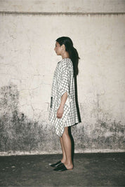 Grid Kaftan Dress