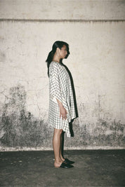 Grid Kaftan Dress