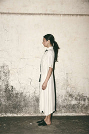 Grid Pleat Dress