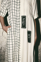 Grid Pleat Dress