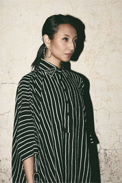 Stripe Comfort Shirt with Bloom Barrel Pants