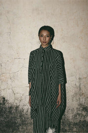 Stripe Comfort Shirt with Bloom Barrel Pants