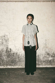 Stripe Tie Up Shirt Set
