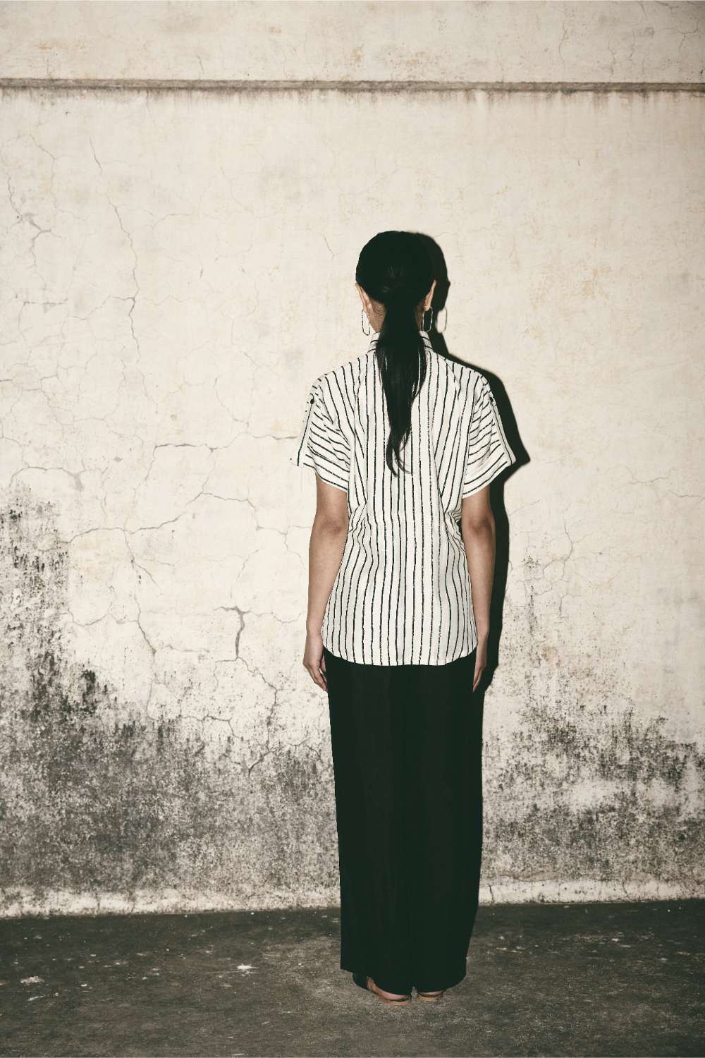 Stripe Tie Up Shirt Set