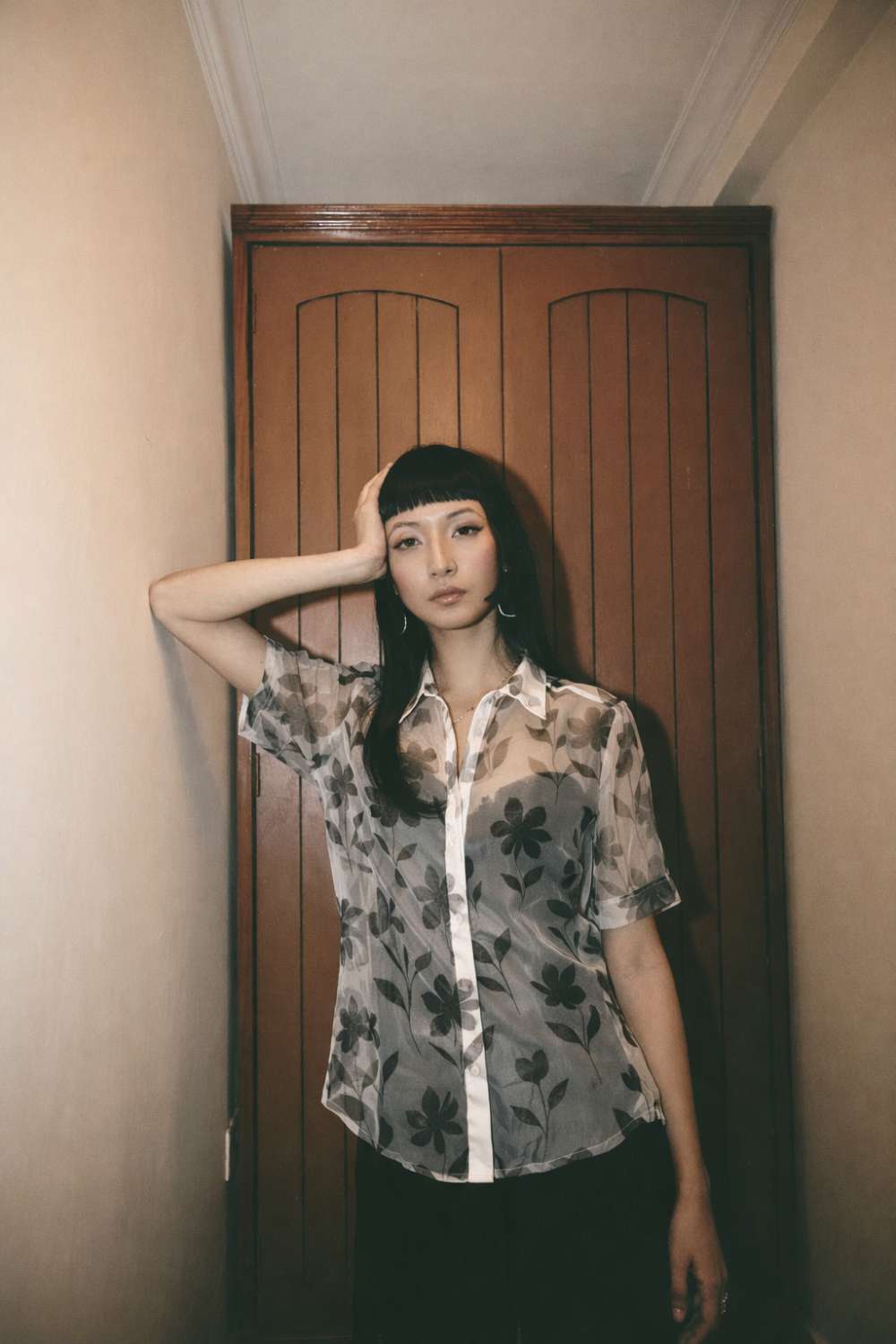 Floral Sheer Shirt Set