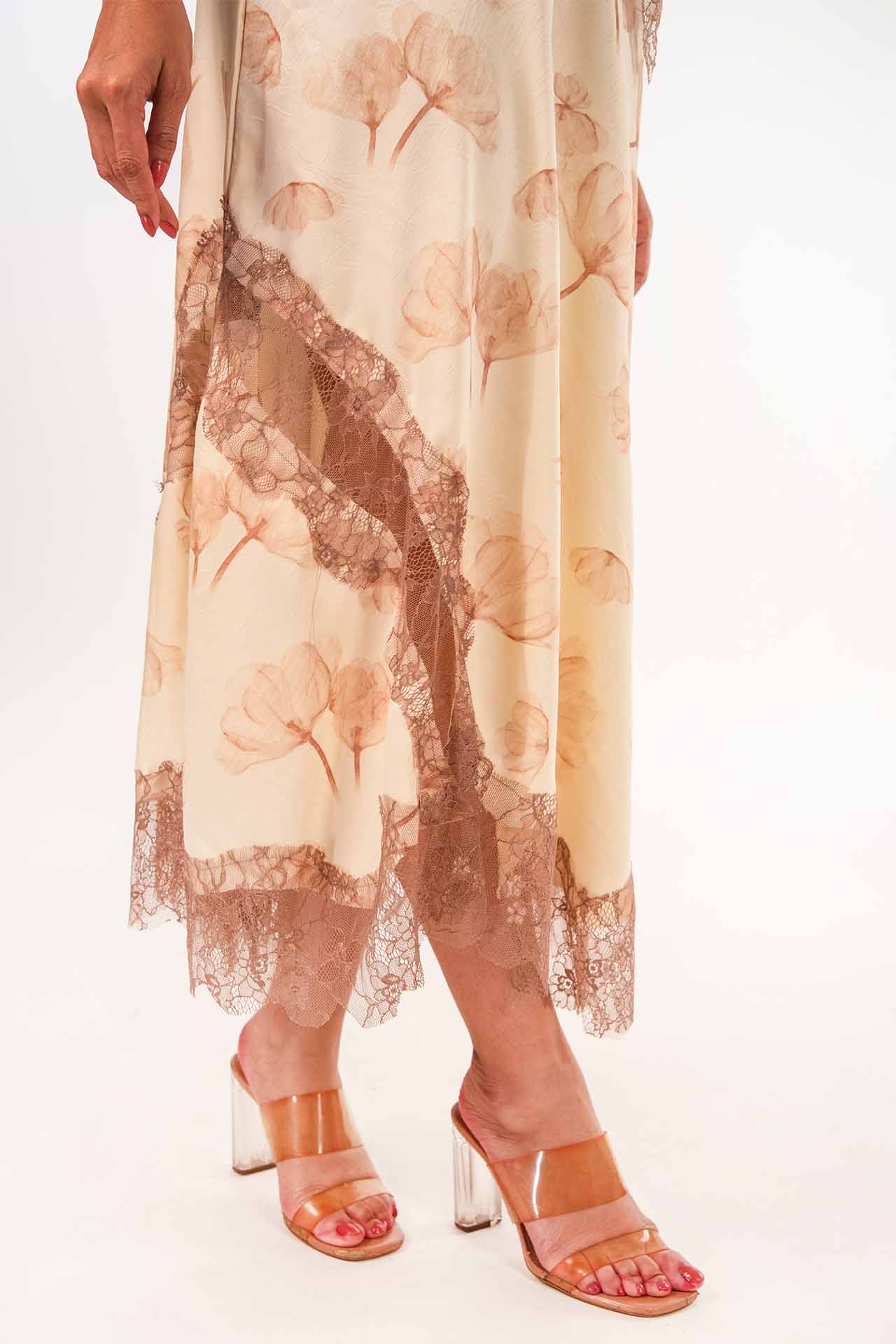 Tarini Manchanda in Floral Satin Lace Co-ord