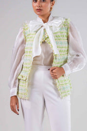 Bow Tie Mint Tweed Jacket