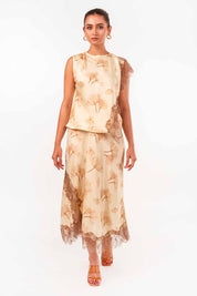 Tarini Manchanda in Floral Satin Lace Co-ord