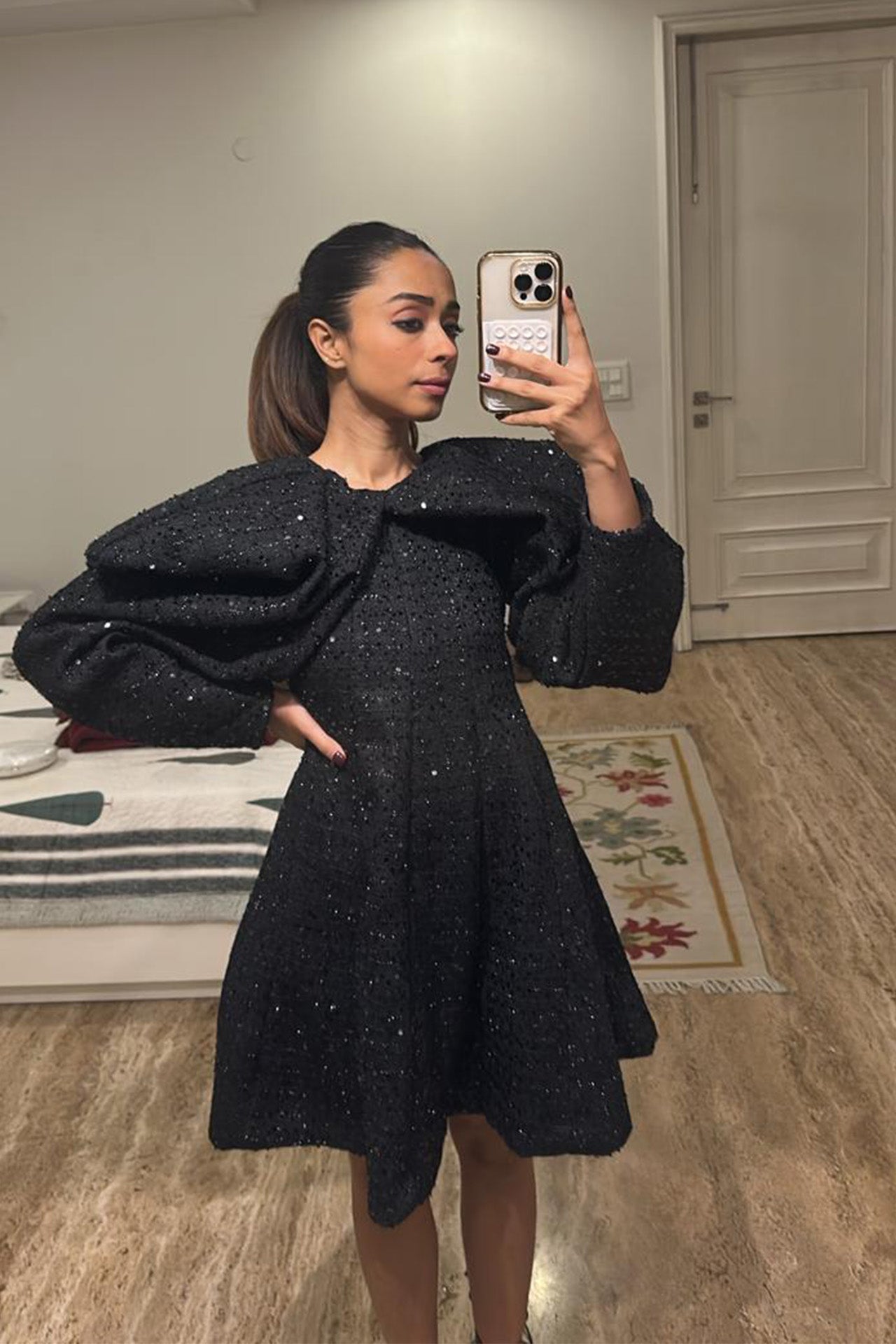 Samridhi Sibal in Exaggerated Tweed Dress