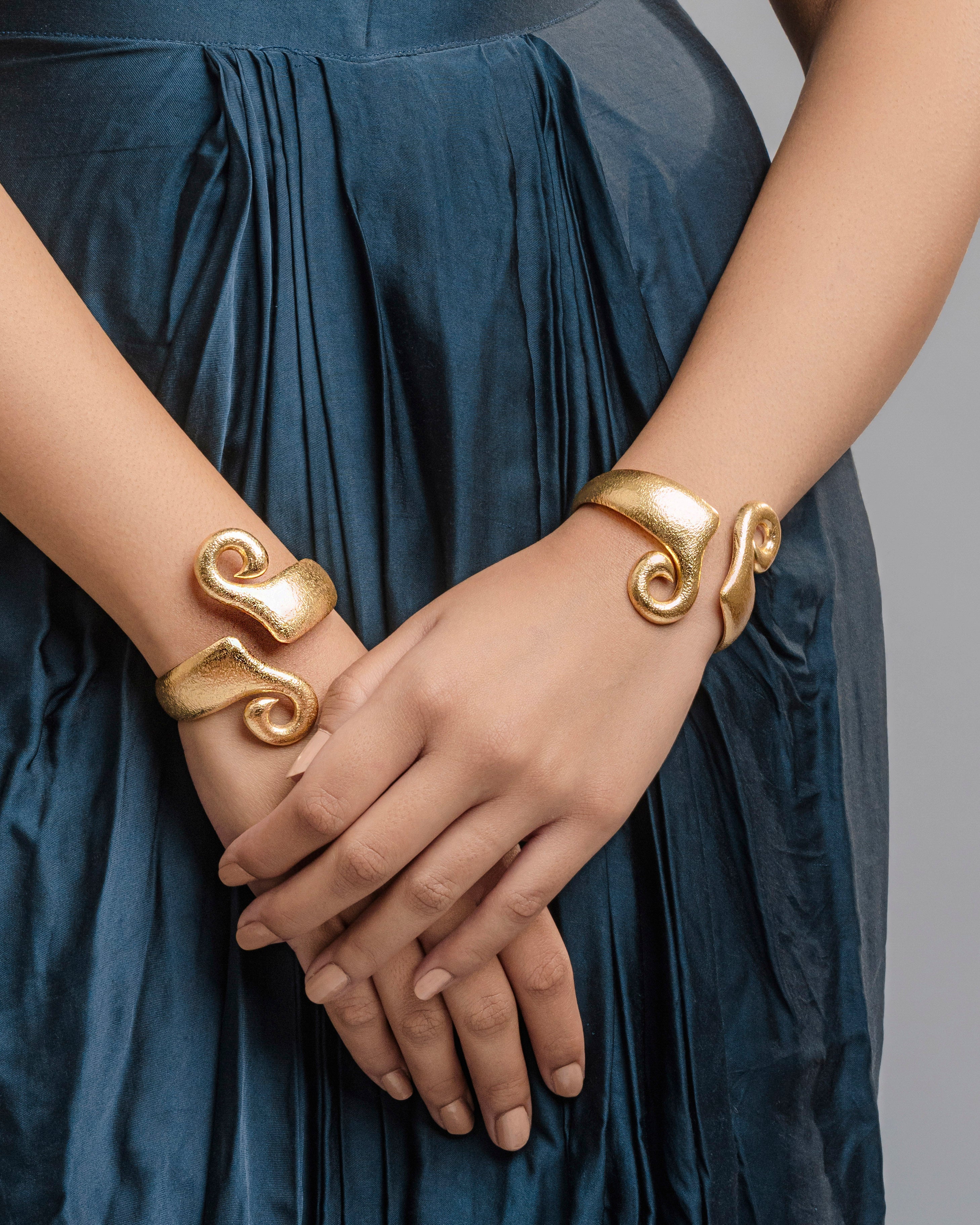 Plain Gold Statement Bracelet