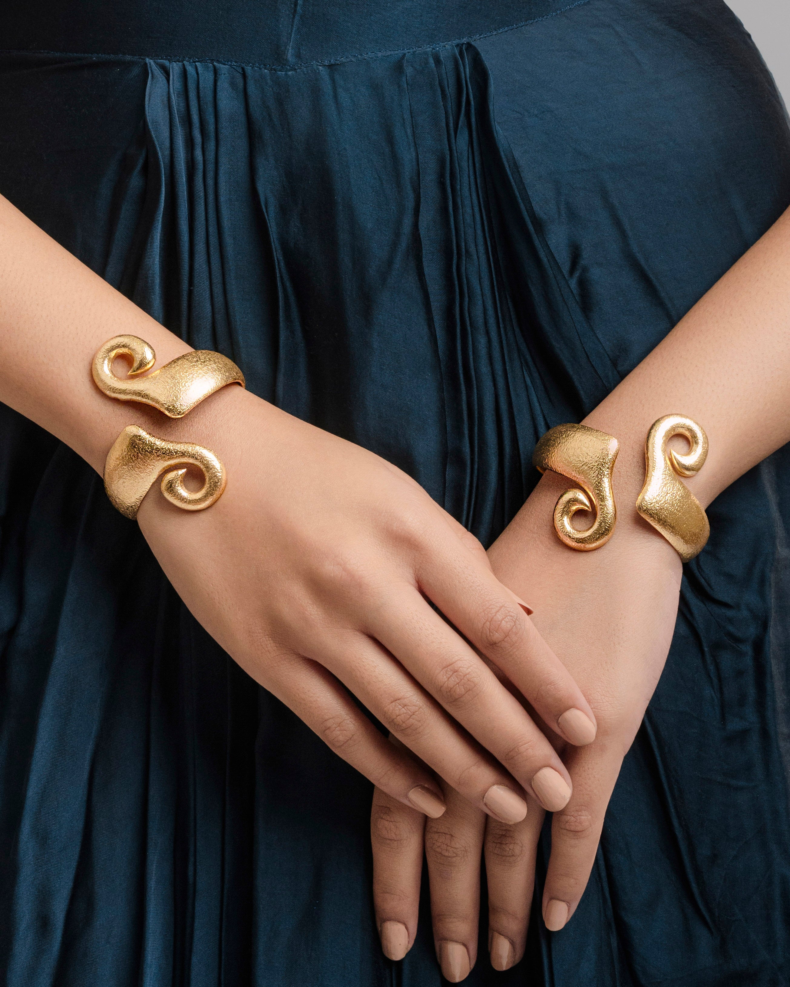 Plain Gold Statement Bracelet