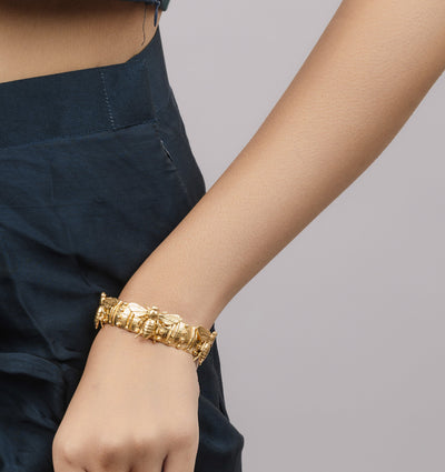 Honey Bee Gold Plated Adjustable Cuff Bracelet