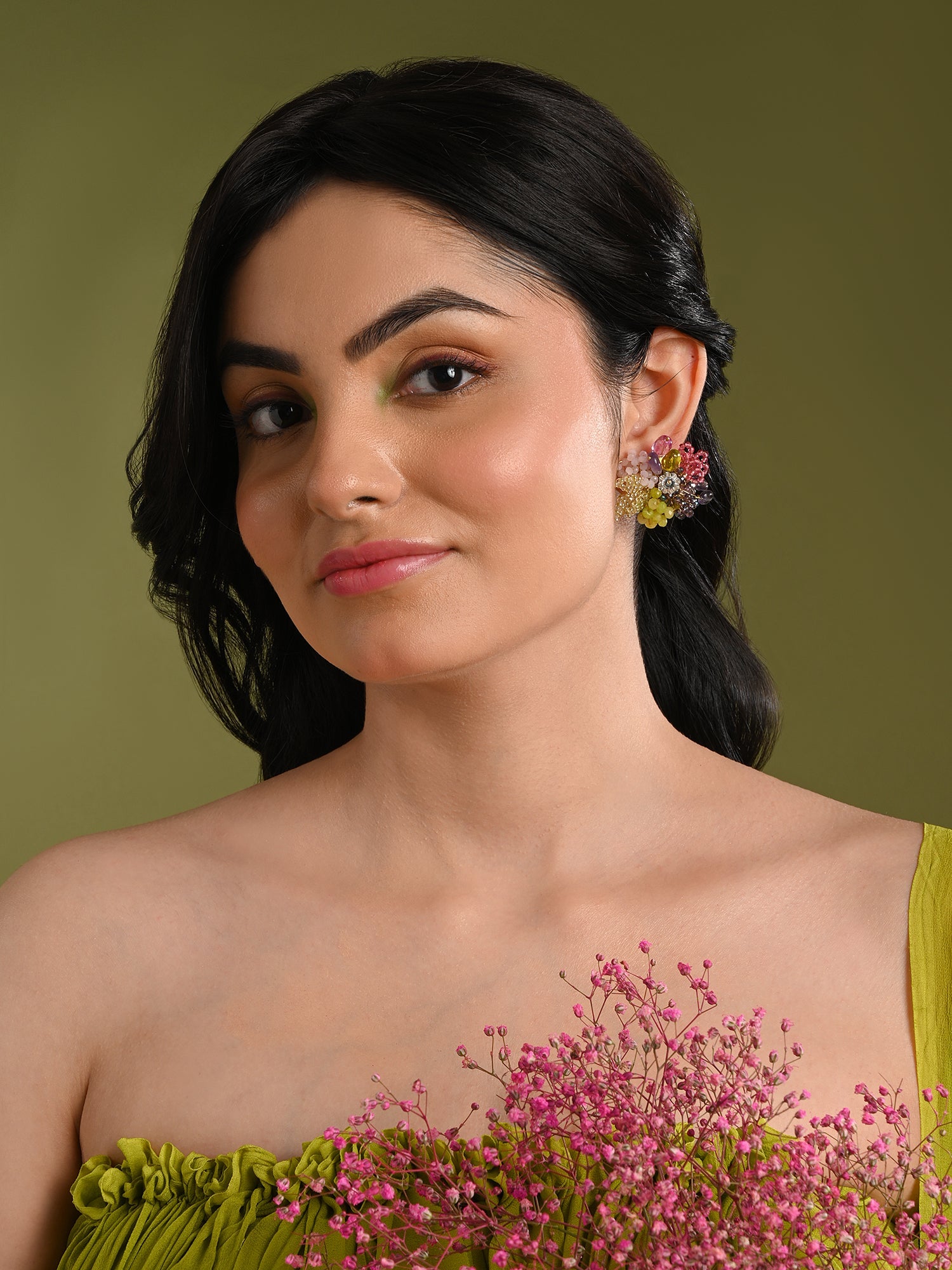 Colourful Stone Studs Indian Wedding Jewelry
