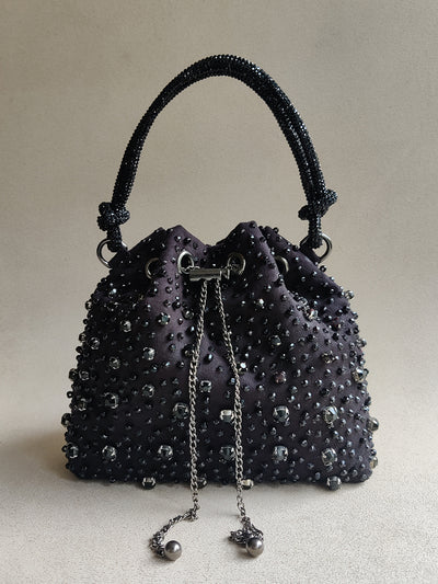 Black Starry Bucket Bag