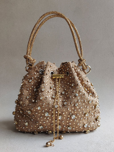 Gold Starry Bucket Bag