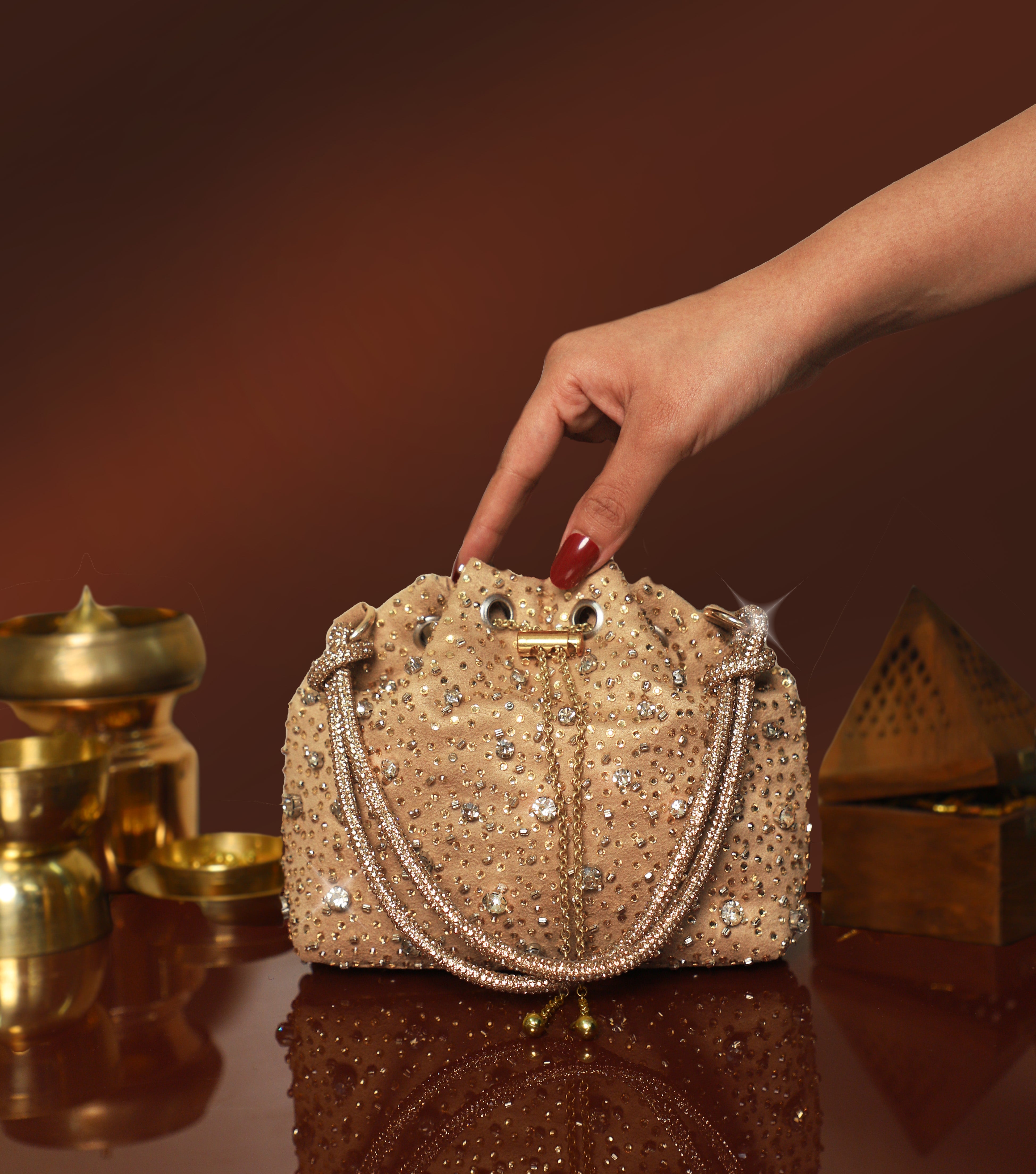 Gold Starry Bucket Bag