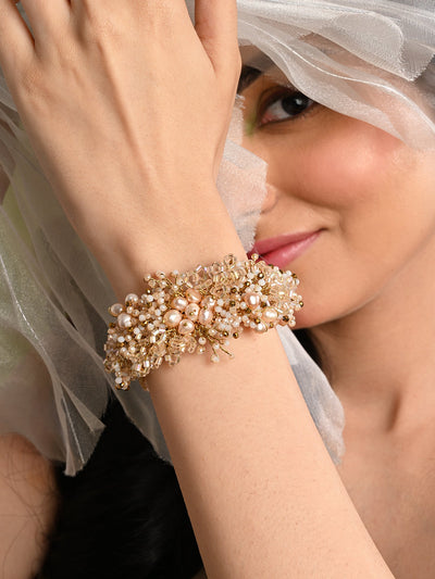 Fresh Water Pearl Floral Bracelet