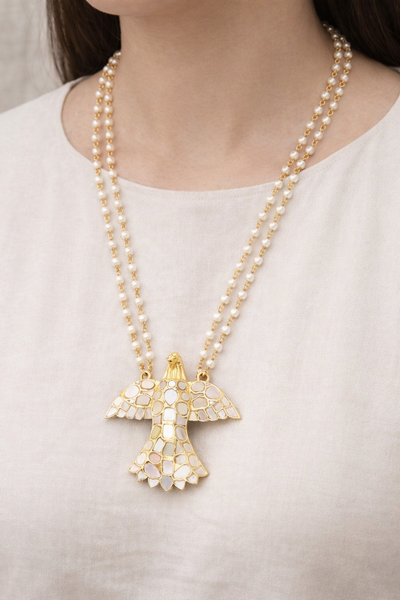 MOP Eagle Necklace Gold