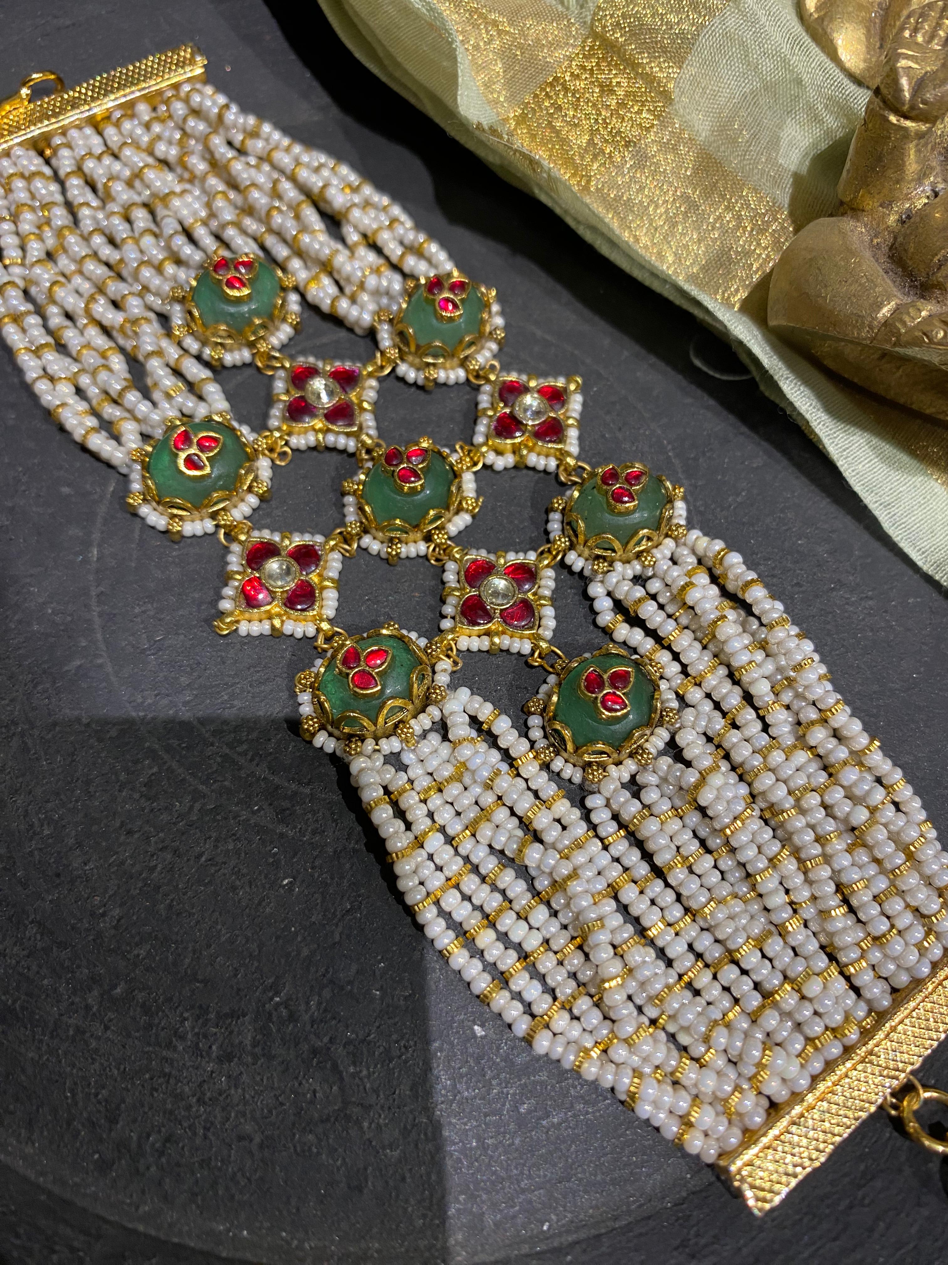 Pearl Kundan Bracelet for Women