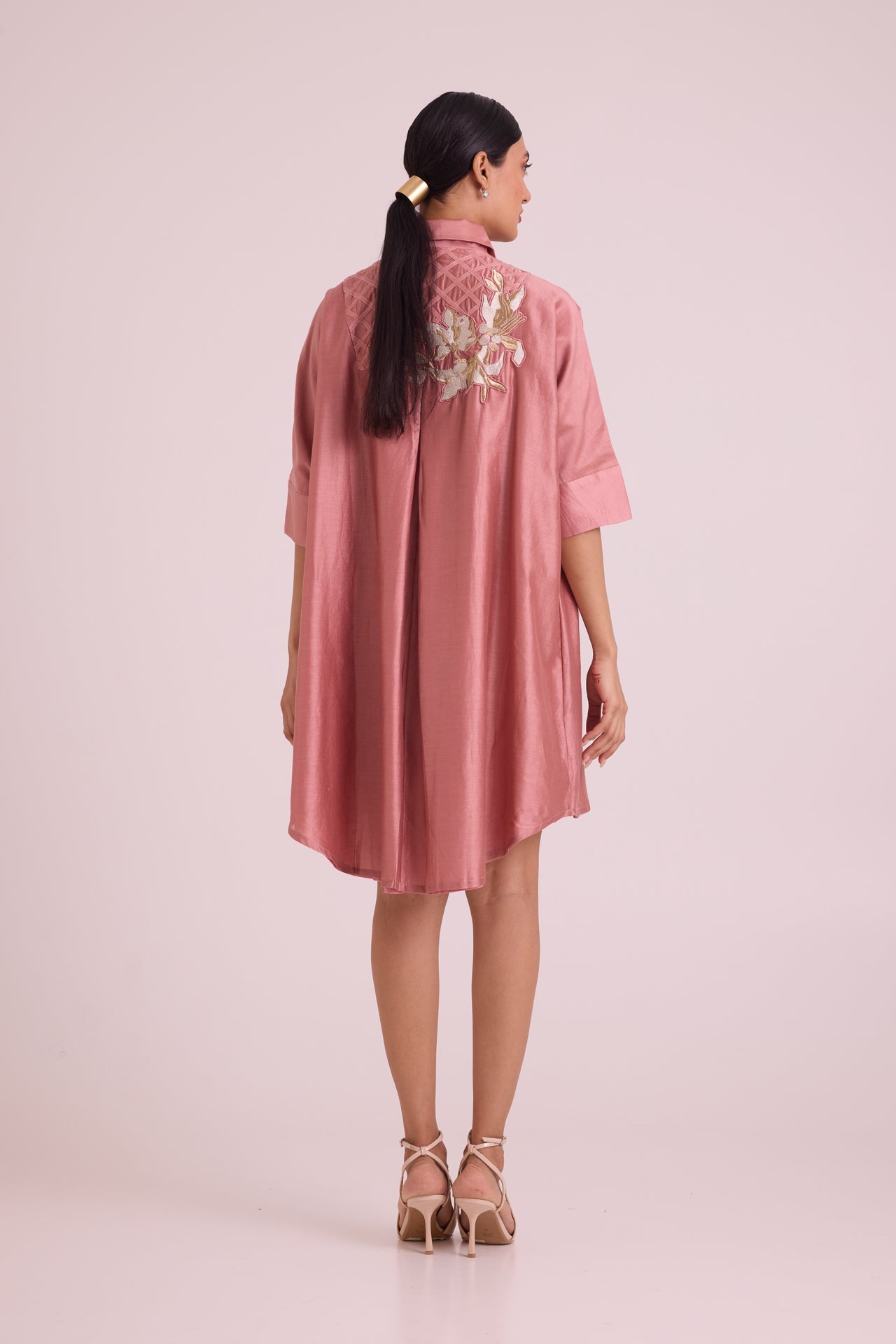Old Rose Mimi Framed Shirt Dress