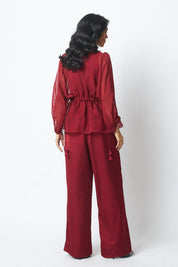Carla Sheer Tie up Jacket & Pants