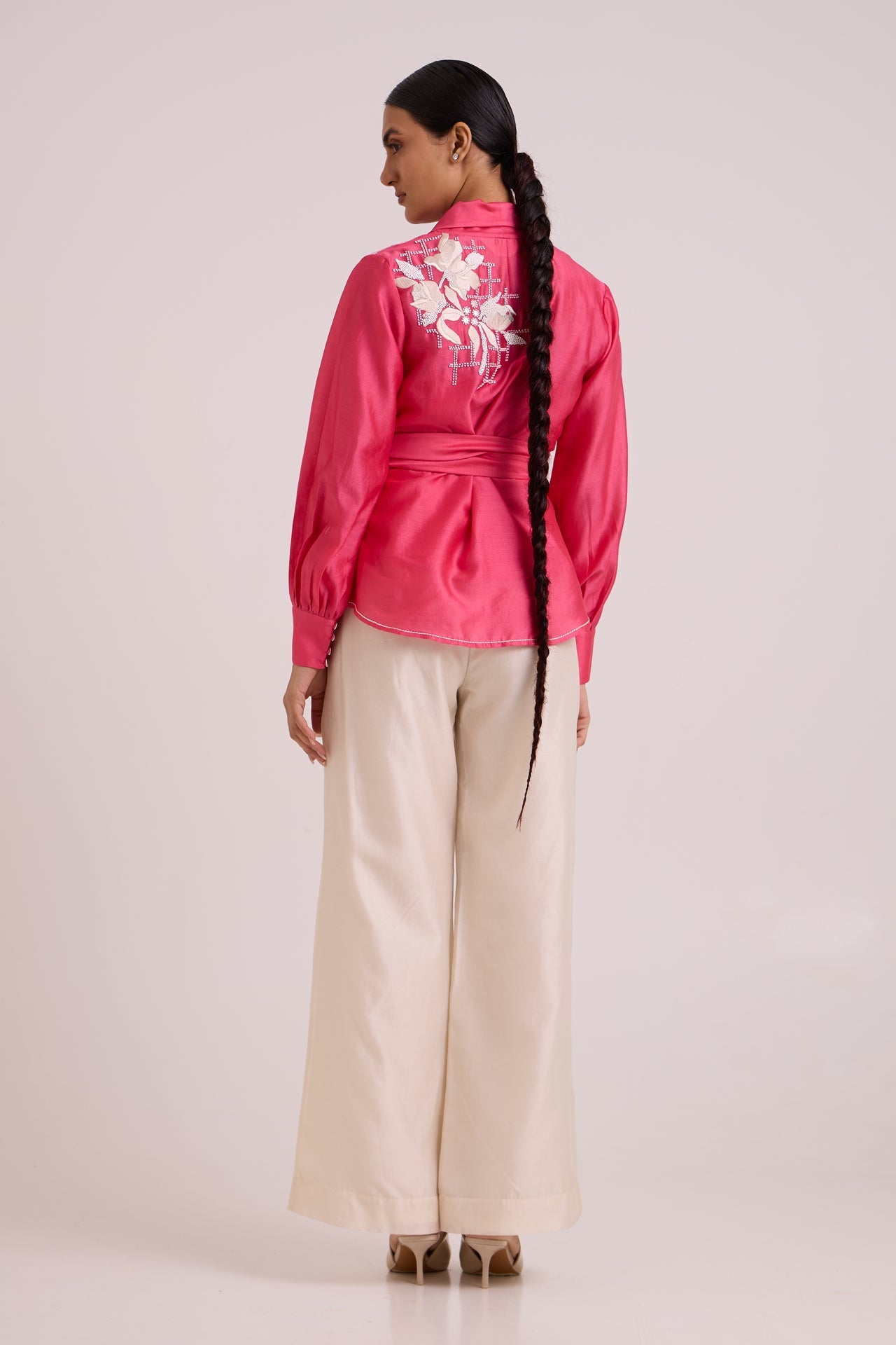 Petra Wrap Blazer Top & Obi Belt & Pant Set