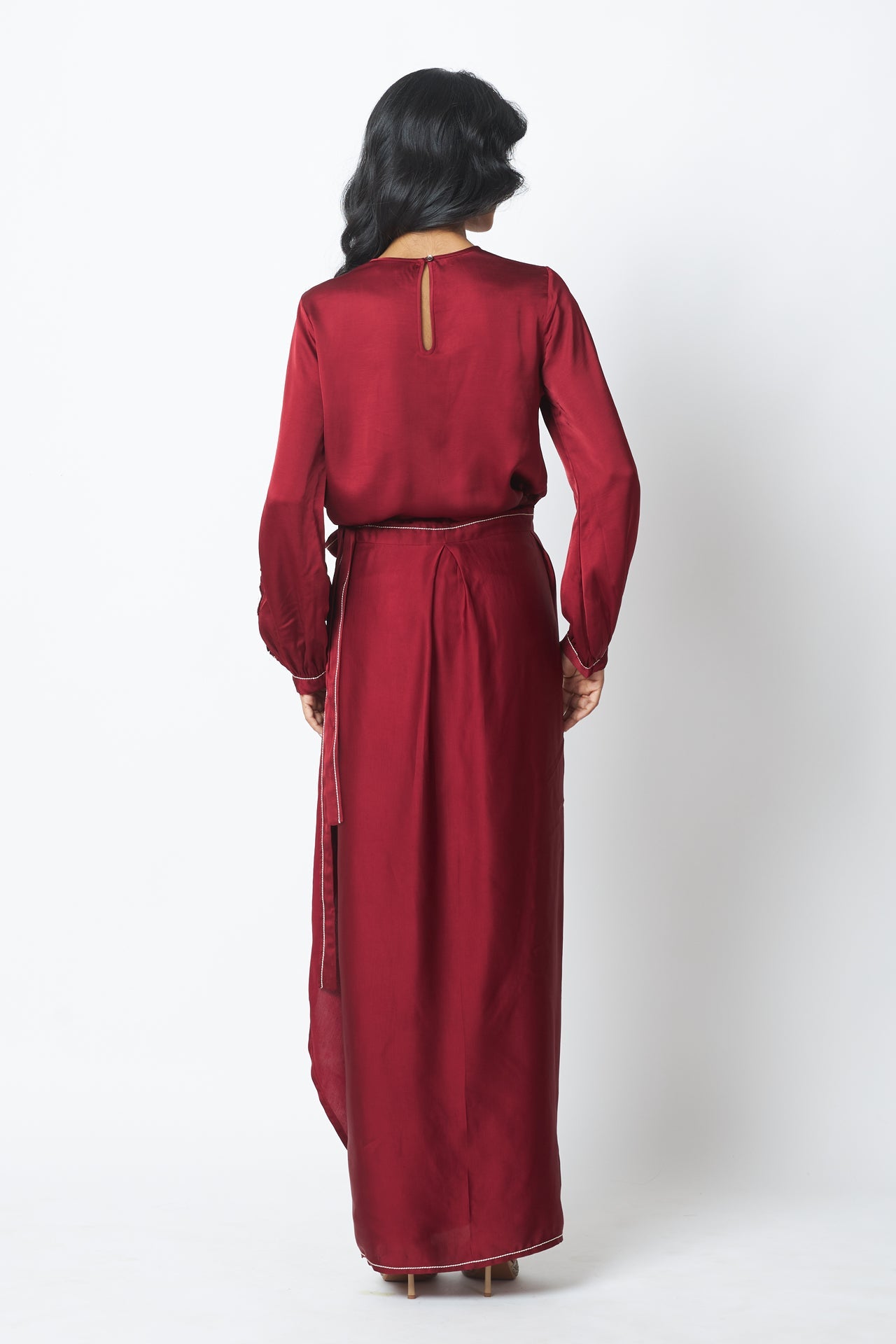 Cathy One Piece Blouson Drape Skirt