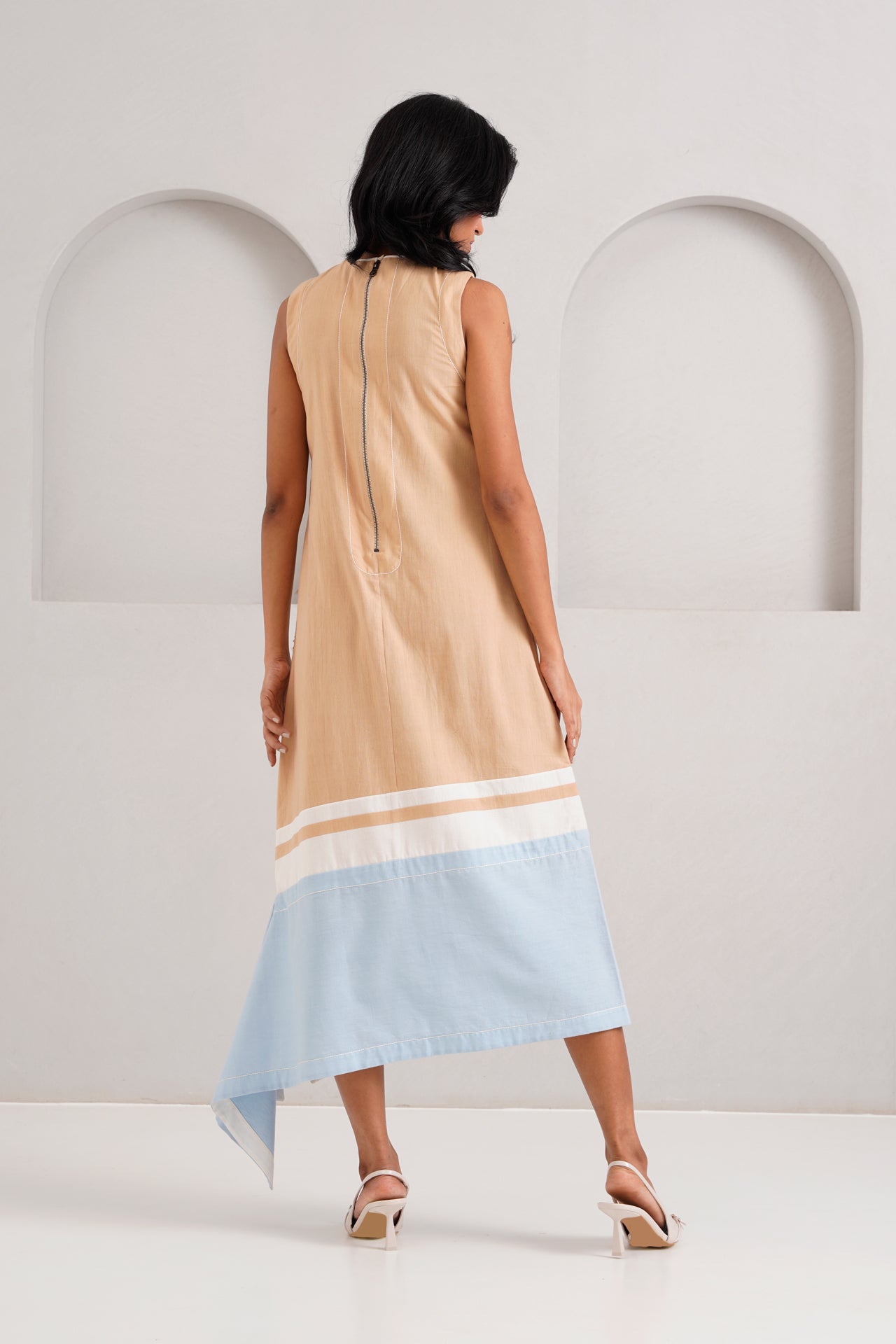 Latte Chase Midtown Midi Dress in Hand Embroidery