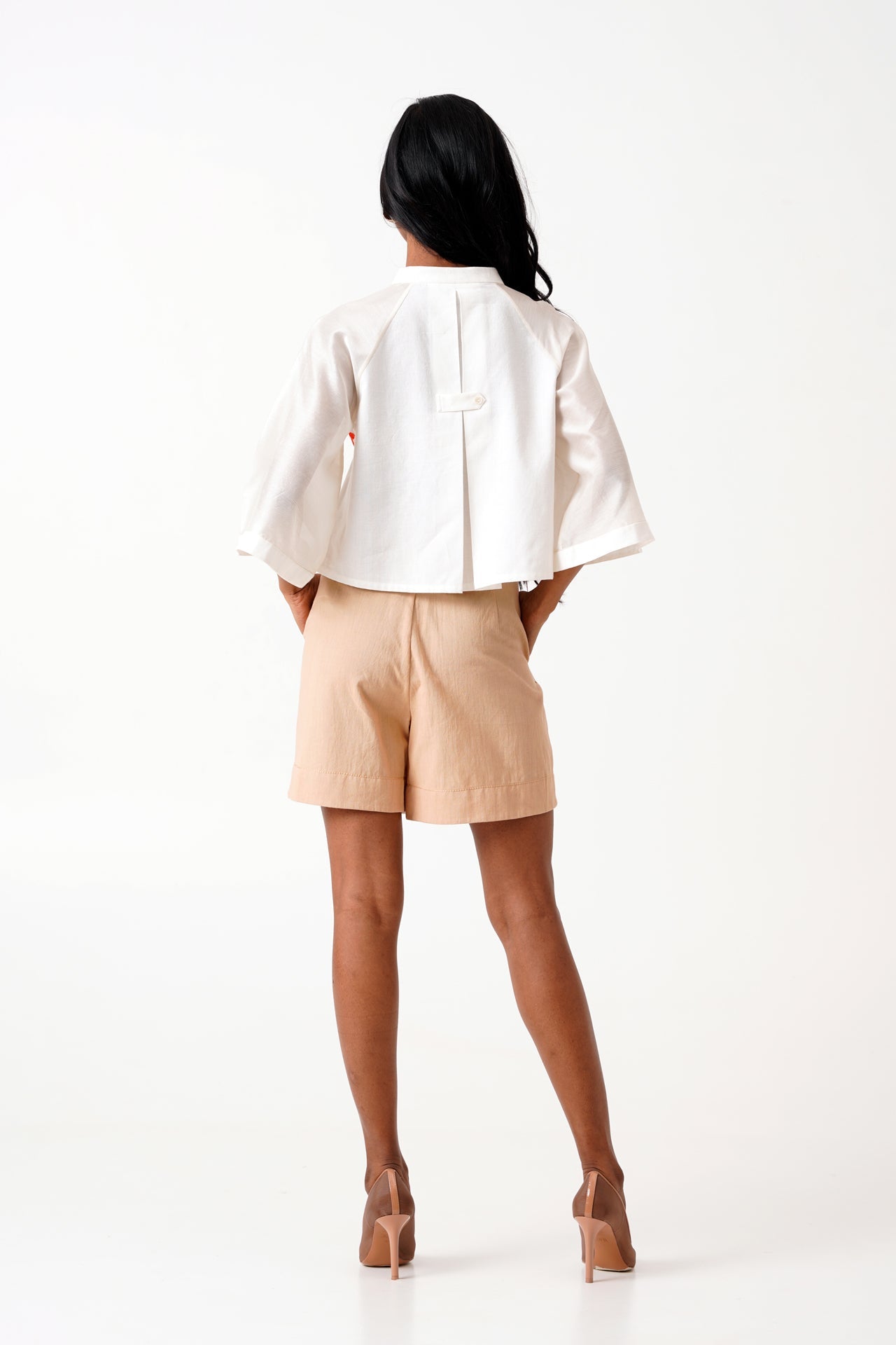 Ivory Zola Raglan Sleeve Crop Shirt & Shorts