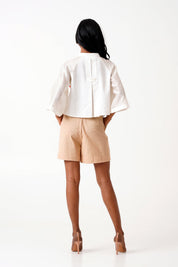 Ivory Zola Raglan Sleeve Crop Shirt & Shorts