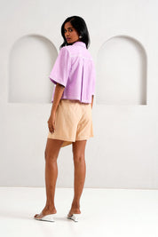 Romy & Tom Lavender Pocket Crop Top & Latte Skort