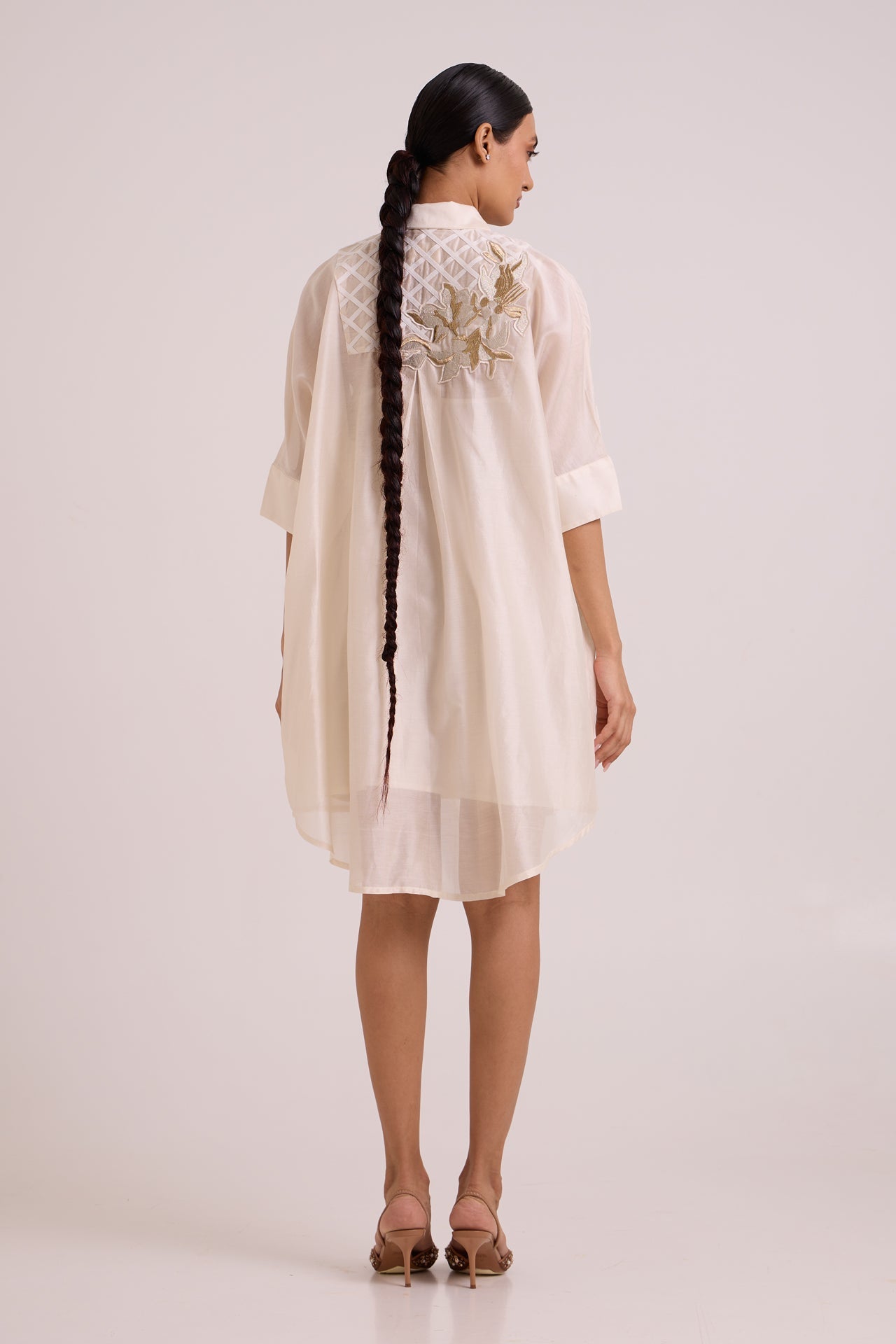 Mimi Ivory Framed Shirt Dress