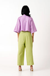 Lavender Zola Raglan Sleeve Crop Shirt & Ankle Pants
