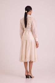 Murphy Broach Wrap Top & Duchess Skirt