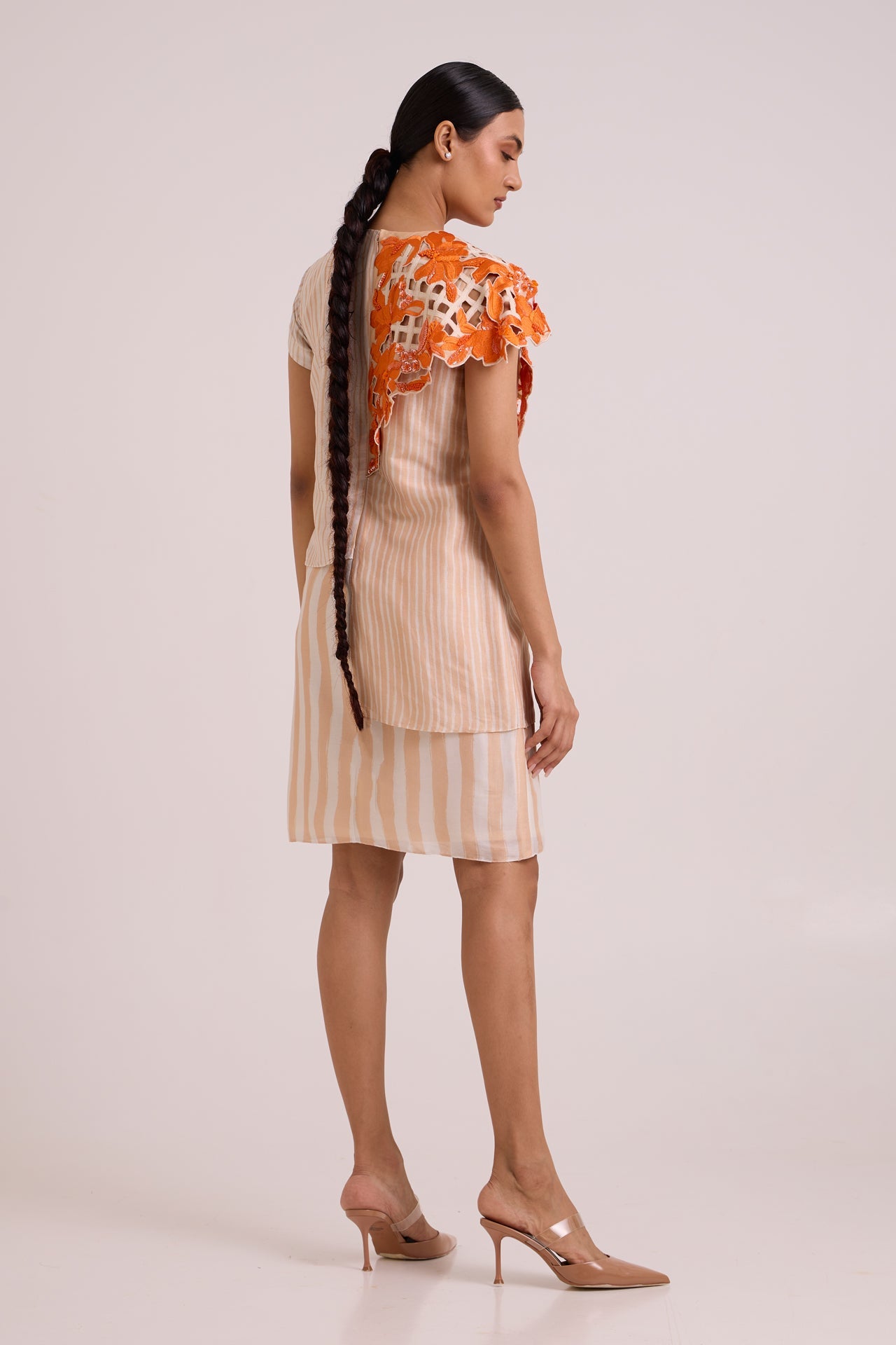 Kayo Sunset & Almond Cutwork Short Dress
