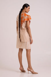 Kayo Sunset & Almond Cutwork Short Dress