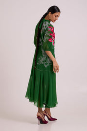 Reine Soft Bloom Organza Long Dress
