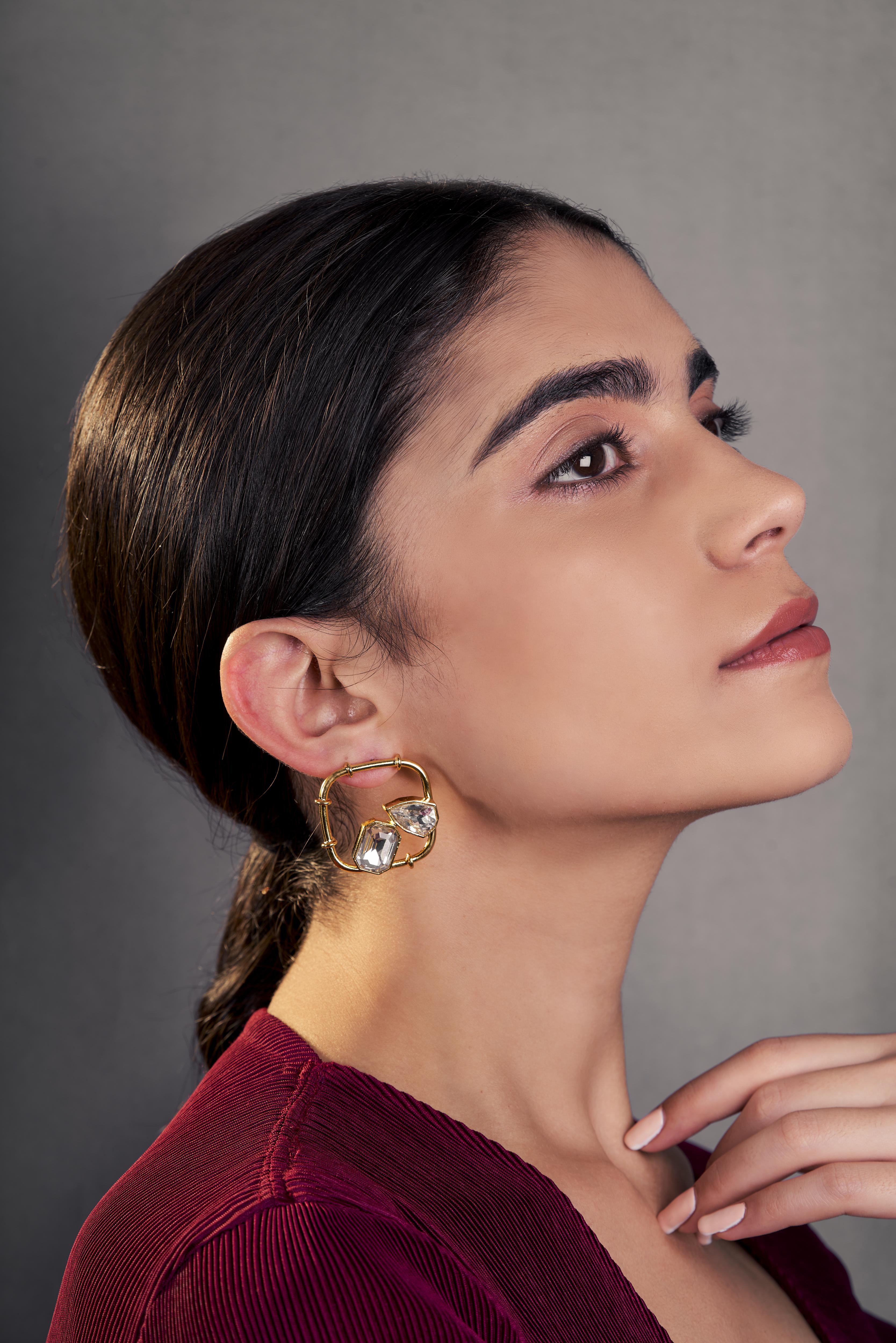 Bliss Stud Earrings White Crystals