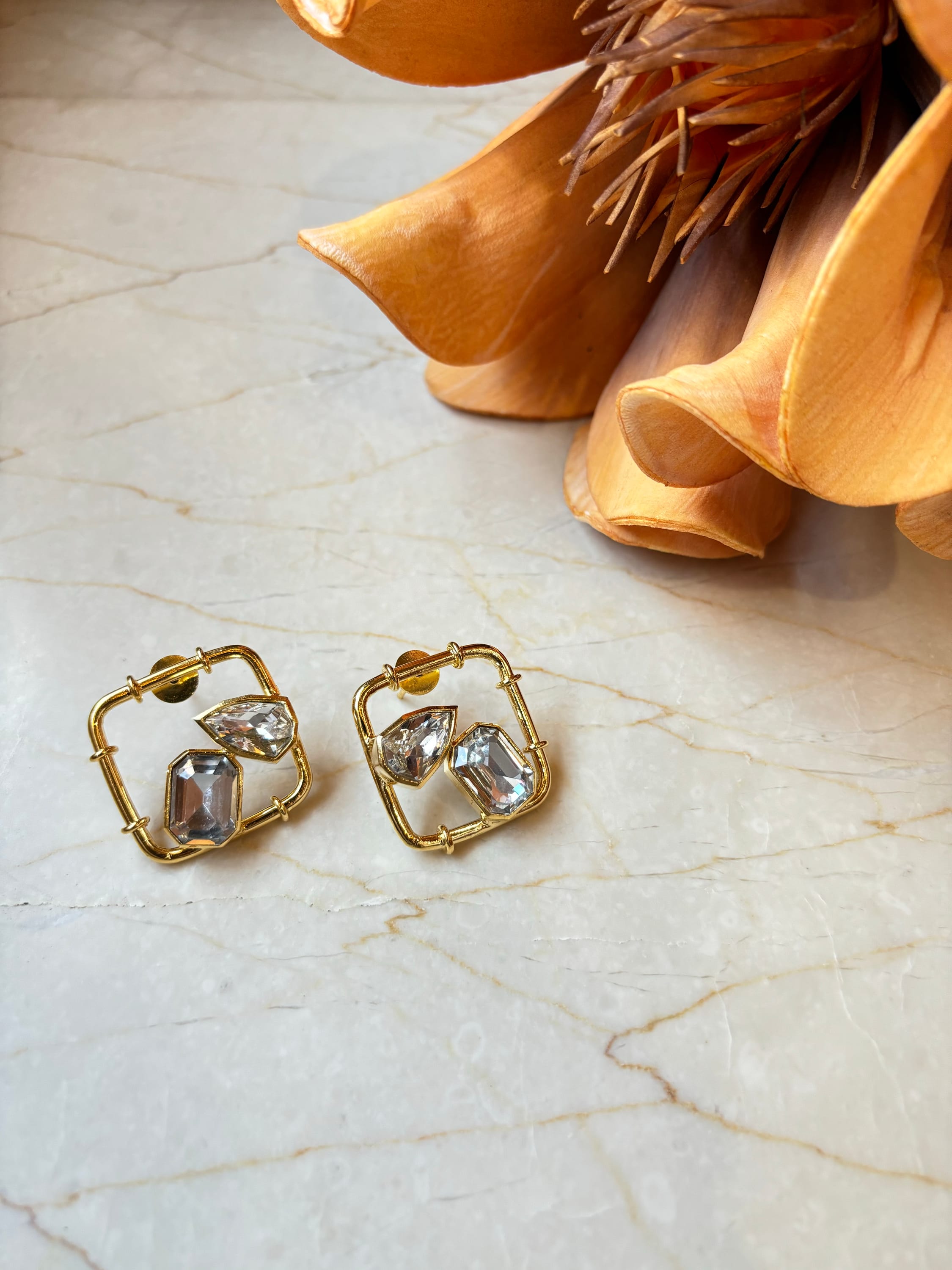 Bliss Stud Earrings White Crystals