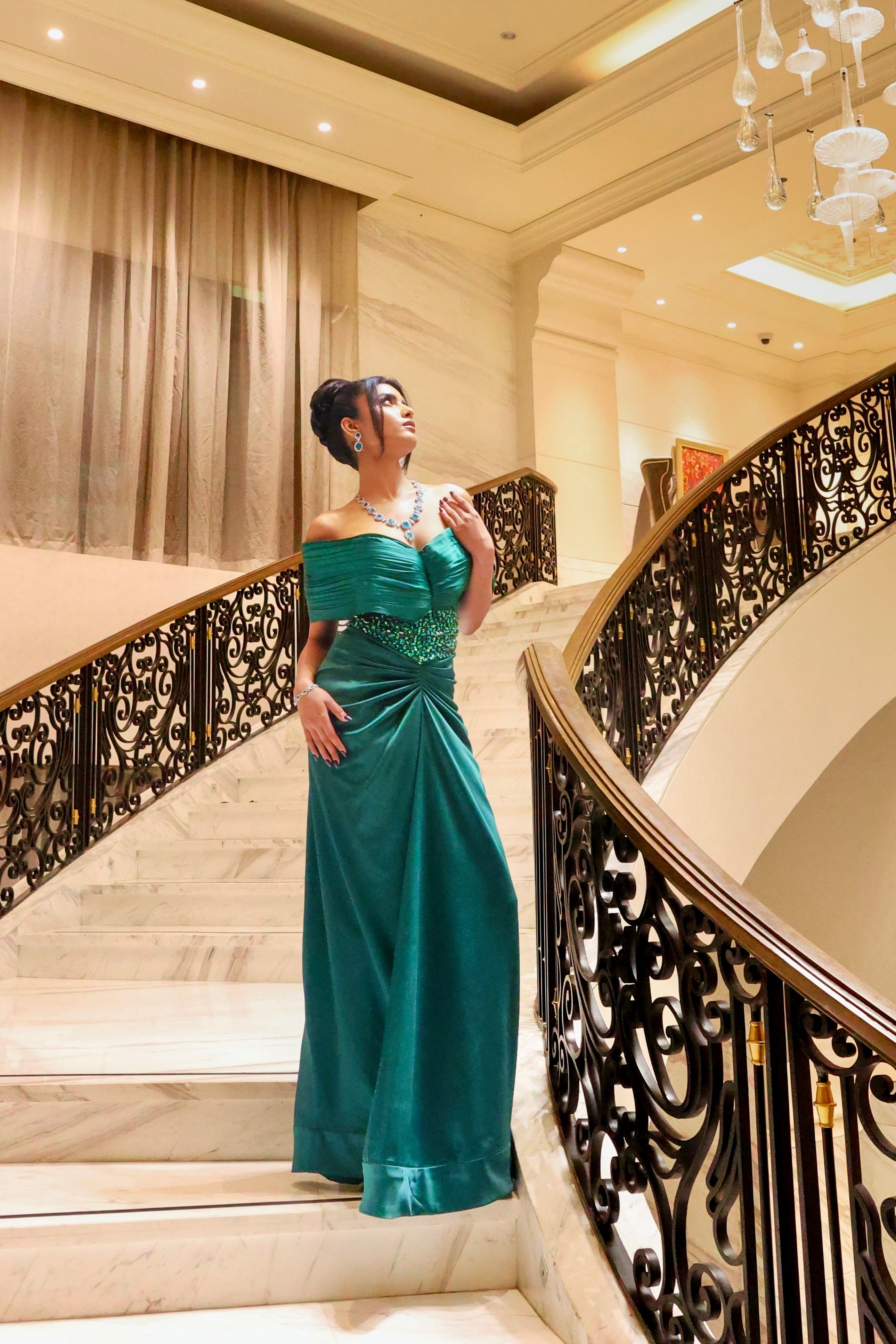 Ankita Raghav Arora in Emerald Glamour Gown