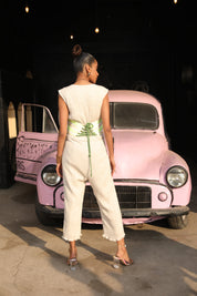 Ibiza Crushed Jumpsuit With Corset