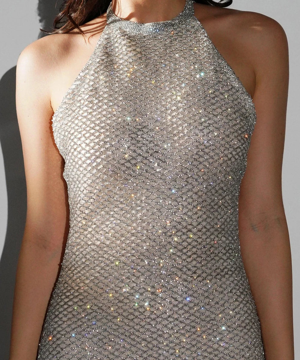Celeste Rhinestone Embellished Maxi Dress