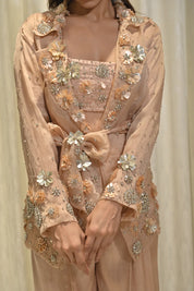 Charlotte Nude Floral Sequin Jacket