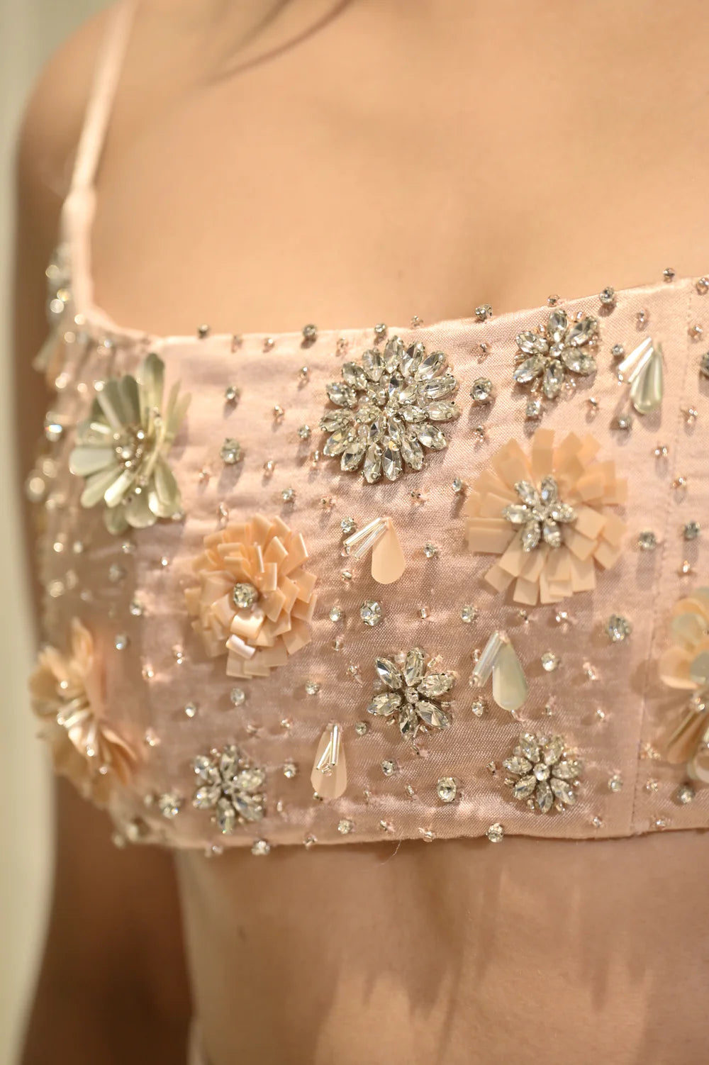 Charlotte Nude Floral Sequin Jacket Co-ord Set