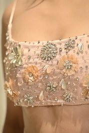 Charlotte Nude Floral Sequin Jacket Co-ord Set