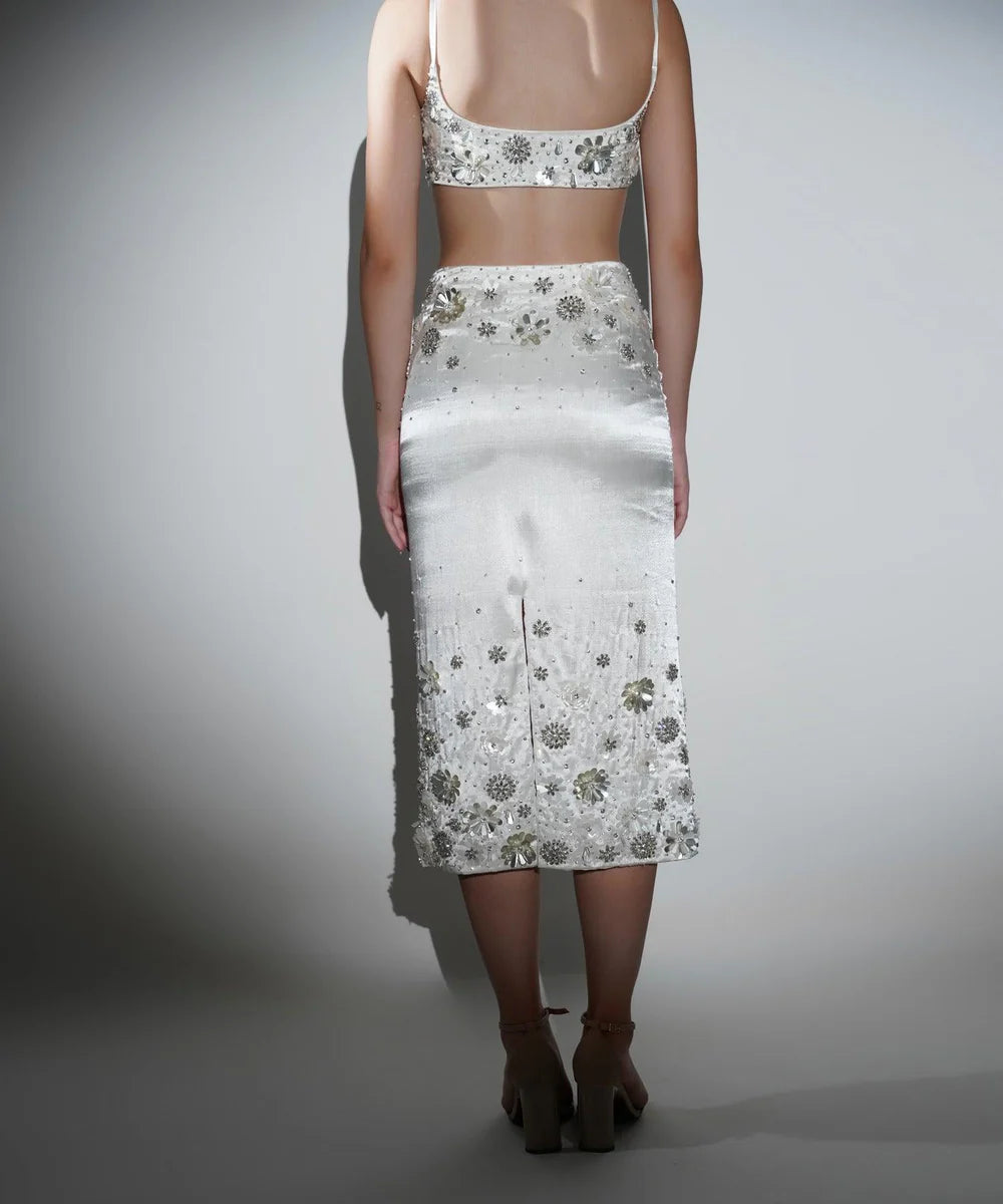 Charlotte White Floral Sequin Co-ord Set