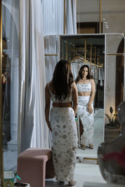 Charlotte White Floral Sequin Maxi Co-ord Set