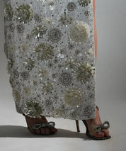 Charlotte White Floral Sequin Maxi Co-ord Set